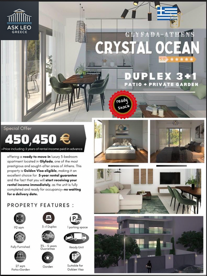 Glyfada, Athens | Duplex 3+1 with Patio & Private Garden